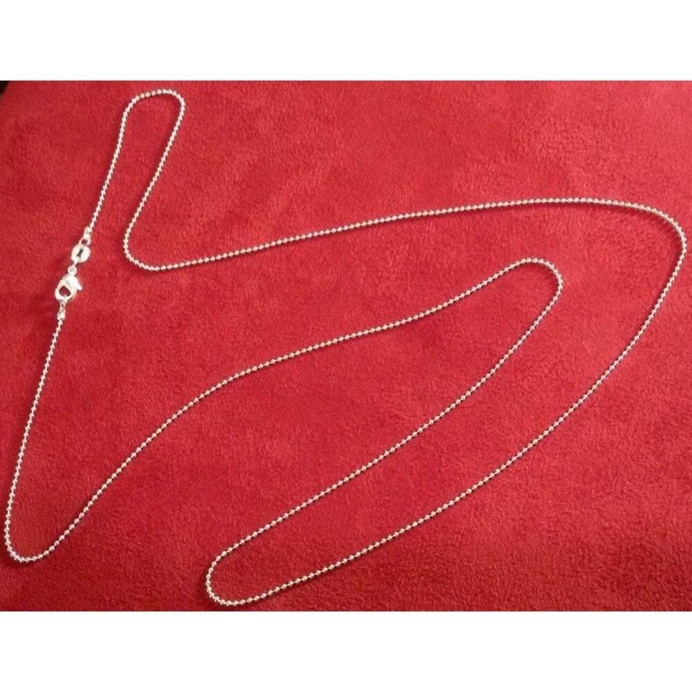 Sterling‎ Silver 925 Plated 28 Inch Ball Chain Necklace New Thin 1/16th" Lobster